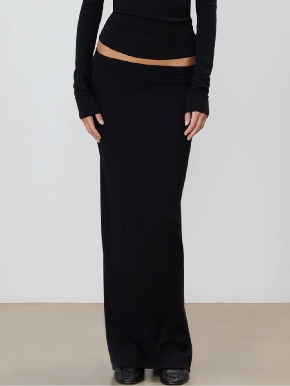 Eterne Butter Rib Emma Maxi Skirt Black XS